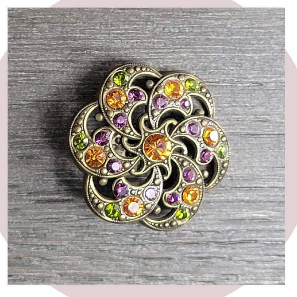 Green, Gold, & Orange Brooch